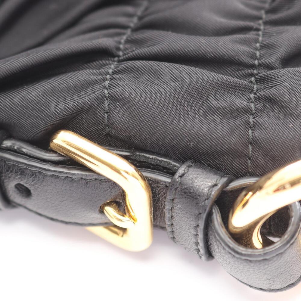 Prada TESSUTO BOW Shoulder Bag Leather Black - Picture 6 of 8